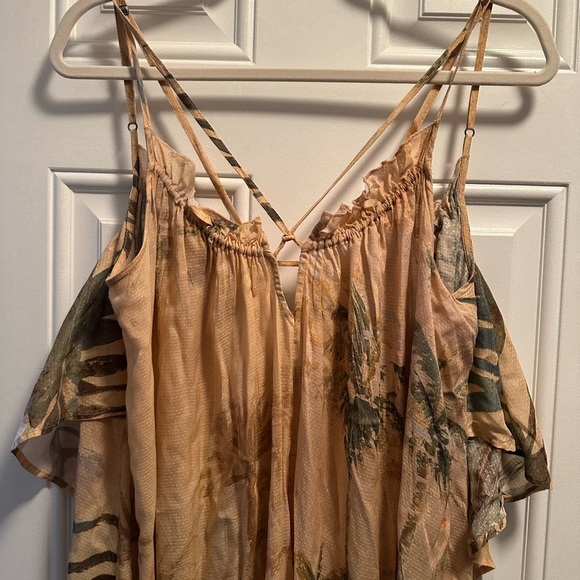 Tahnee Kelland for Anthropologie Strappy Midi Dress neutral motif XS - Picture 6 of 7